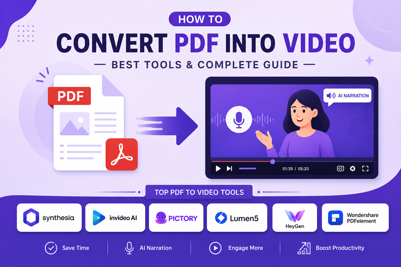 Four ways to turn a PDF into a video, what each one actually produces, and how to pick based on whether anyone else has to watch it.